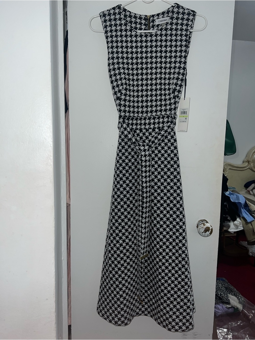 Crewcuts Black and White Houndstooth Maxi Dress